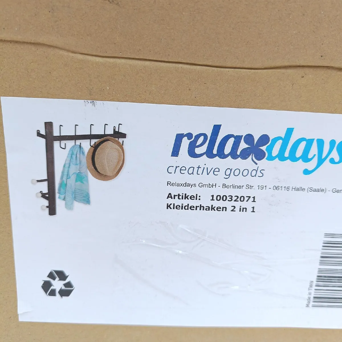 Relaxdays Wandgarderobe Garderobe schwarz Metall platzsparend dekorativ mit 8 H