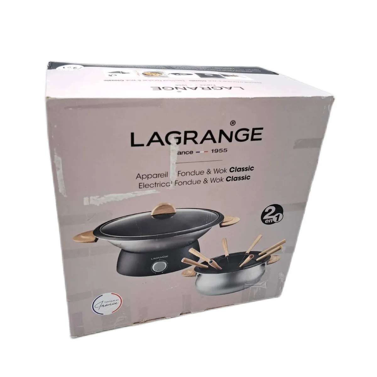 LAGRANGE Wok Fondue Kochgeschirr 349019 Holz Hell für gesunde Zubere