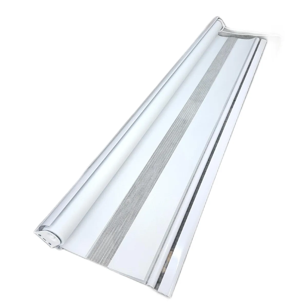 Estoralis Doppelrollo Fensterdekoration Sonnenschutz Sansa Kassette Weiss Bath Tag Nacht Offen