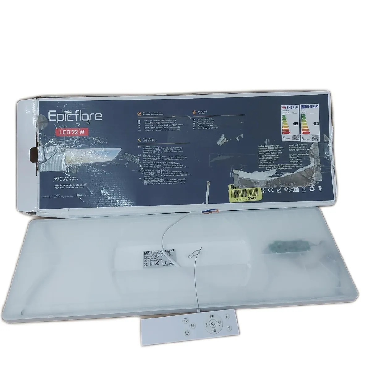 Epicflare Deckenleuchte Beleuchtung LED Panel 58x20x28 Zentimeter IP44