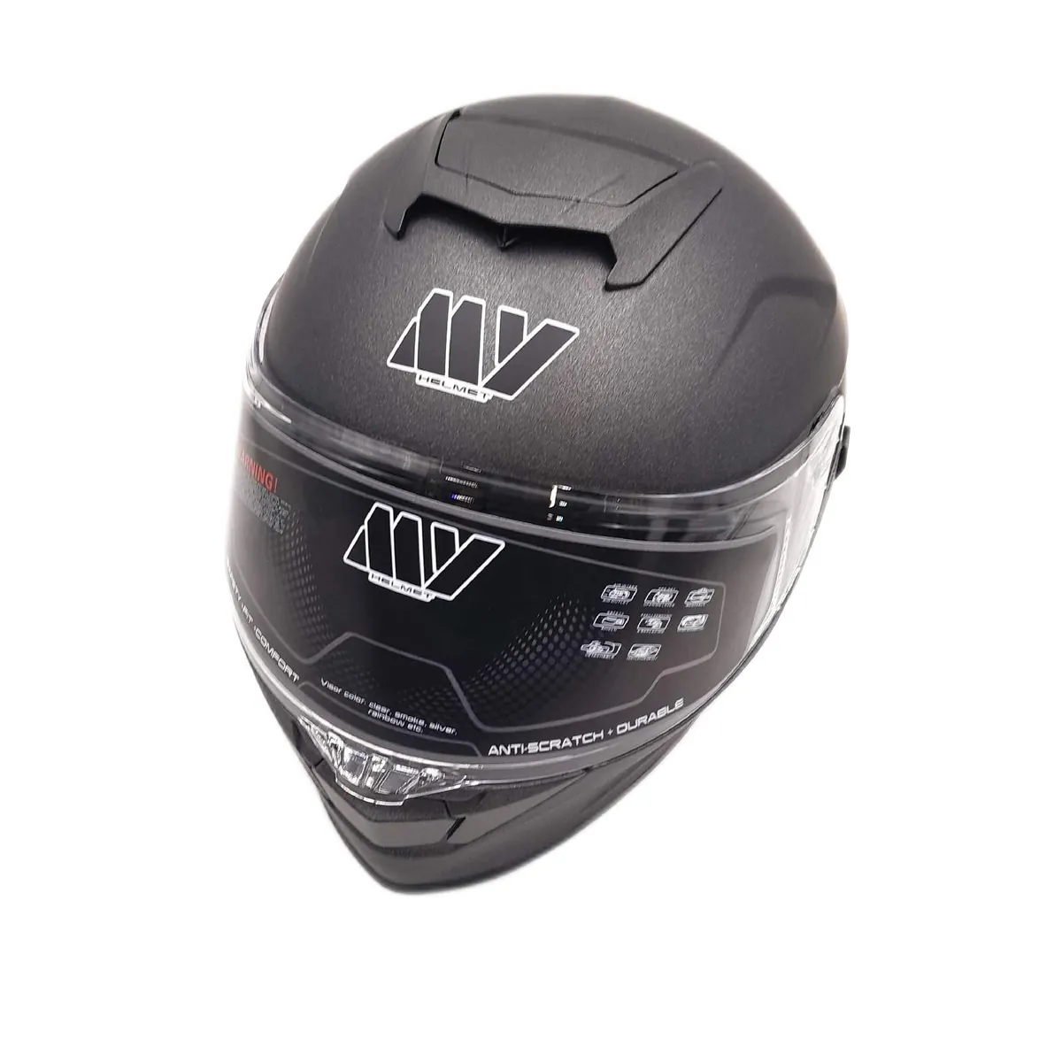 MY Motorradhelm Integralhelm Kopfschutz Vollvisierhelm Sonnenblende Damen Sicherheitsschutz robust langleb