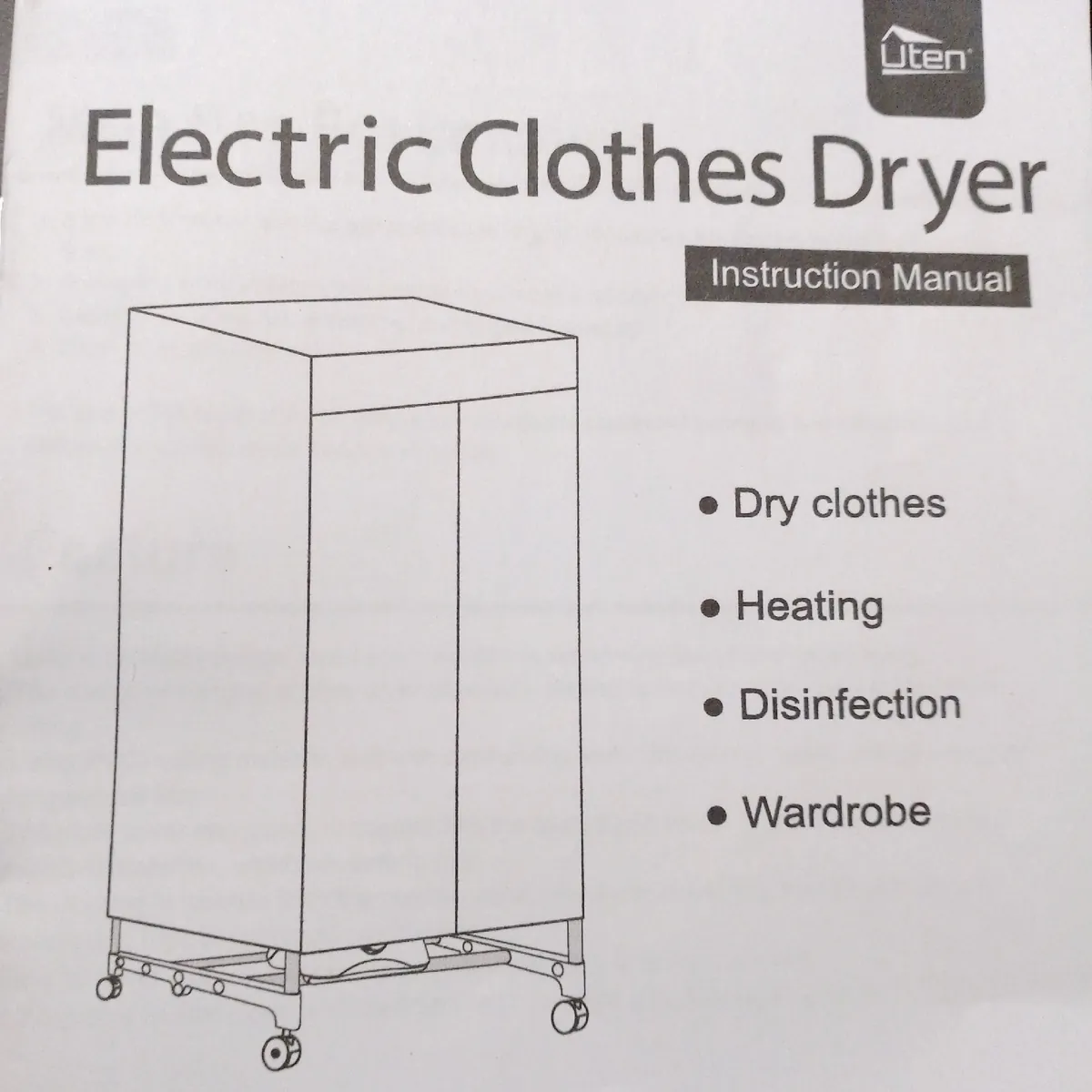 Uten Wäschetrockner Elektrisch Tragbarer Kleiderschrank Warmlufttrockner Doppel