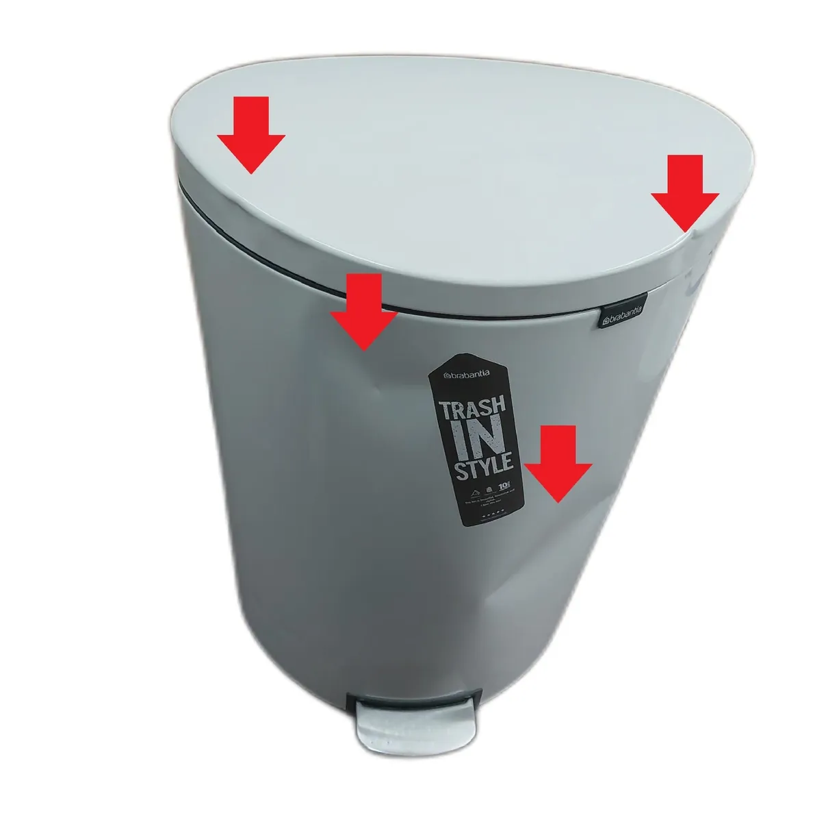 Brabantia Treteimer Haushalt Müllbehälter FlatBack Plus 40 Liter leise White
