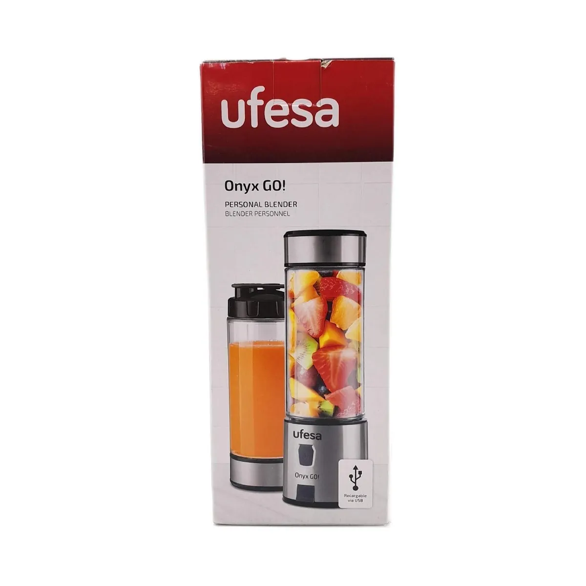 Ufesa Mini Mixer Standmixer Küchengeräte Onyx Go Tragbar Akku USB Aufladung