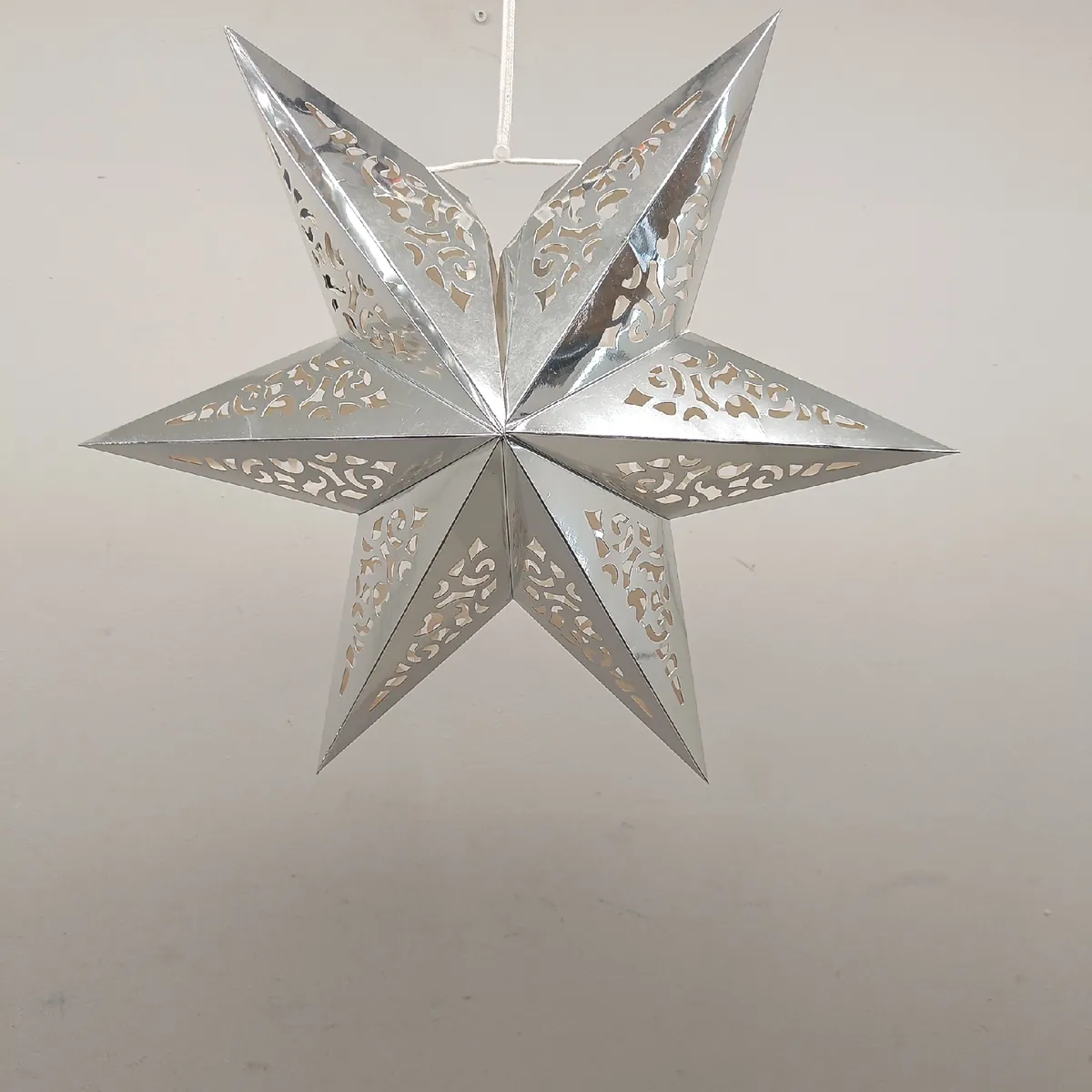 Papierstern Weihnachtsdekoration Faltsterne Weihnachten Silber 45 cm festlich elegant