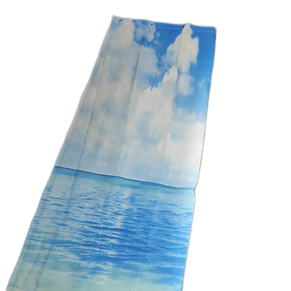 Lerores Duschvorhang Badtextilien Sea Blue beschwerter Saum antischimmel