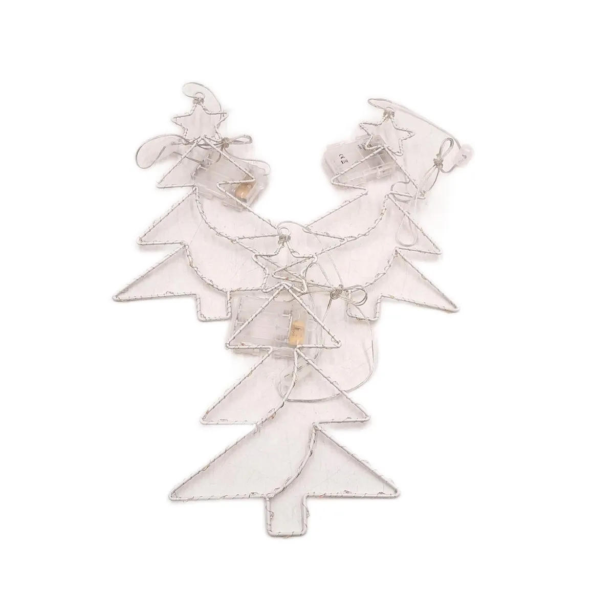 Joycome Weihnachtsdekoration Fenster Deko 3 Stück 55 LED Hängend Weihnachtsbaum Fest