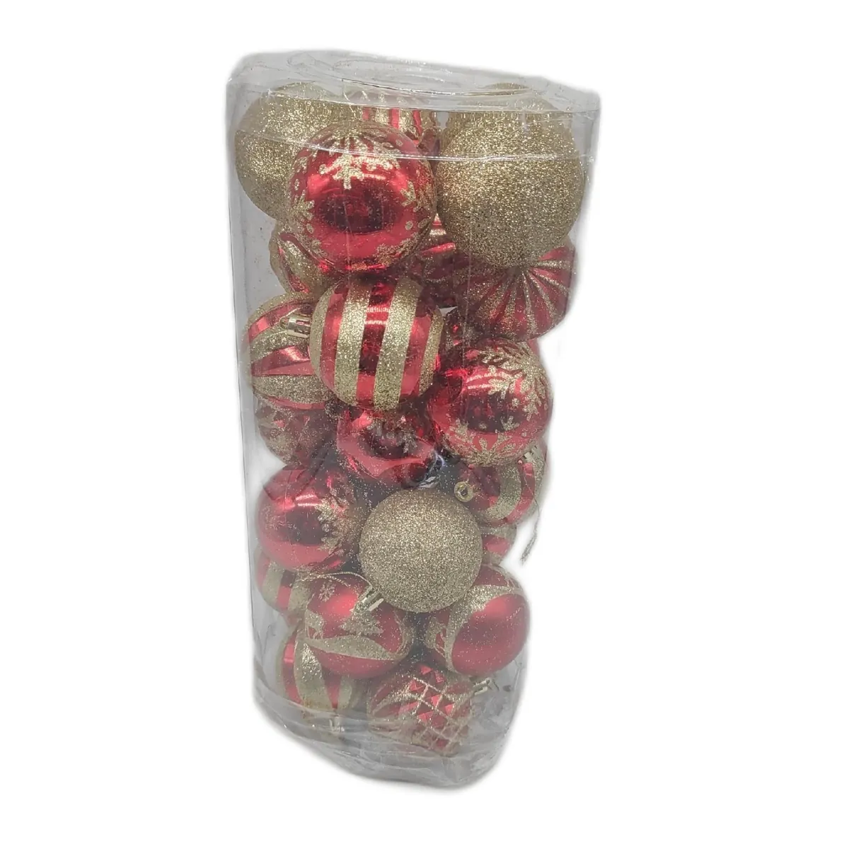 Weihnachtskugeln Set Dekoration Baum 30 Stück Rot Gold festlich Tradition Weihnachten