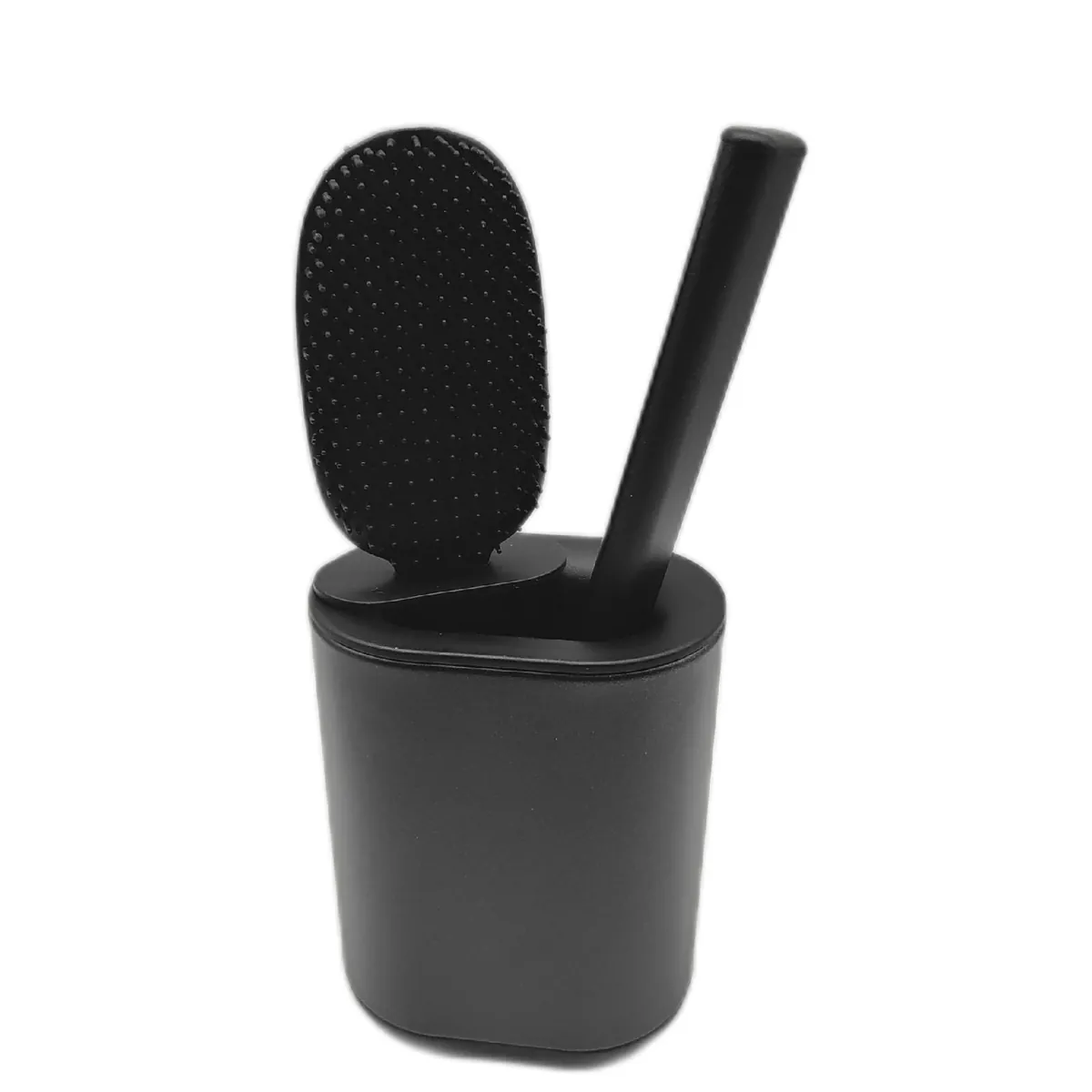 HOMEASY Klobürste Silikon Schwarz Toilettenbürste Edelstahl
