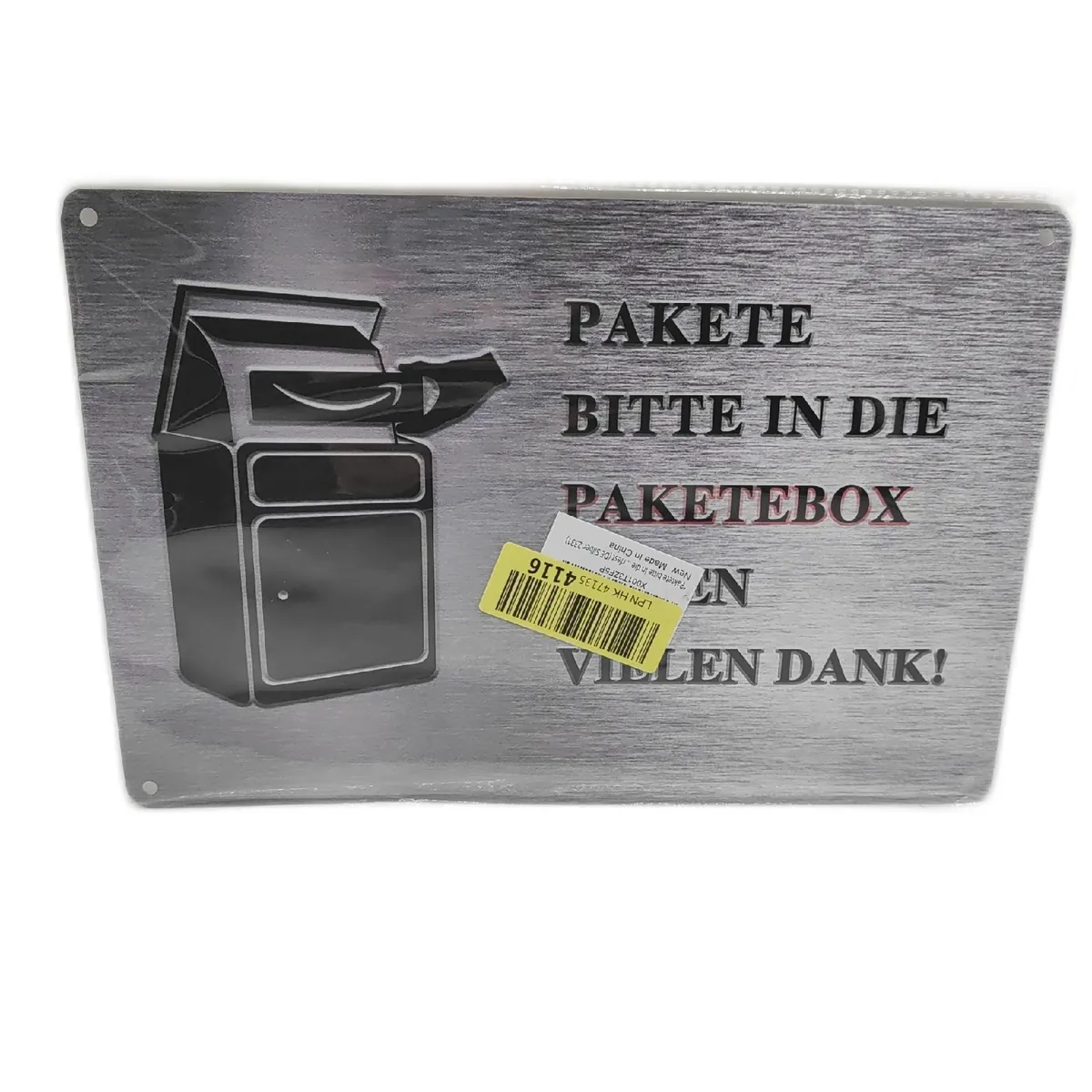 Paketebox Schild Verpackung Zubehör 20cm x 30cm Pakete Bitte Einlegen Hinweis