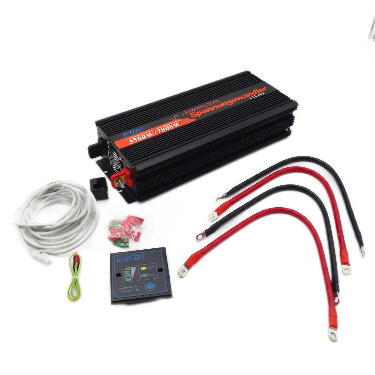 EDECOA Spannungswandler 3500w Reiner Sinus Wechselrichter 12v 230v mit 2X USB und Fernbedienung Spannungswandler 12v 230v Reiner Sinus Wechselrichter 12v 220v