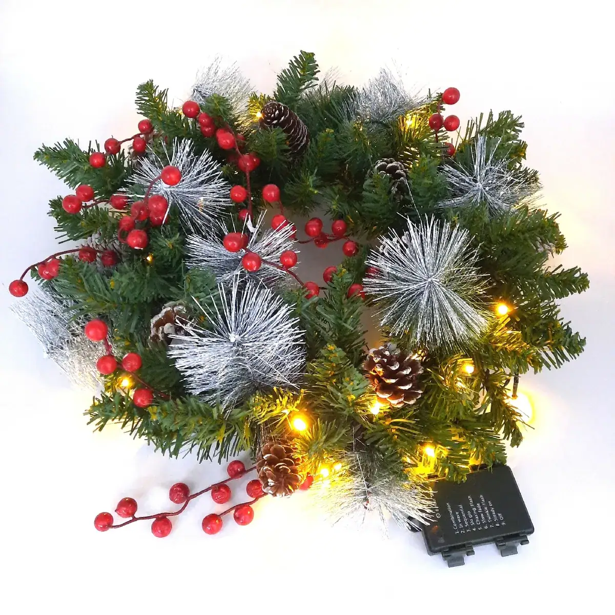 Weihnachtskranz Türkranz Weihnachtsdekoration 40CM Lichterglanz Festlichkeit