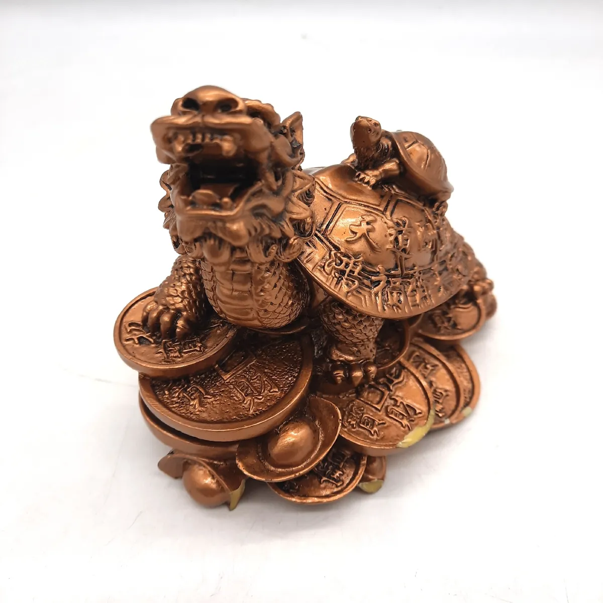 Healifty Feng Shui Deko Schildkroete Skulptur Drache leichte Beschaedigung