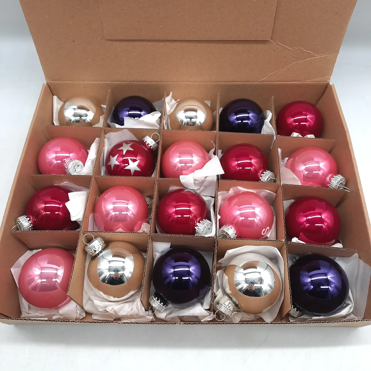 Hemann Christbaumkugeln Weihnachtsschmuck Dekoration 20er Set Berry Mix