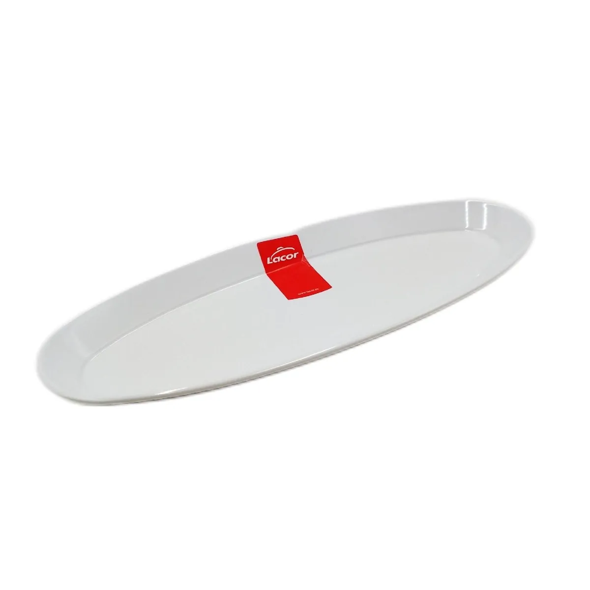 Lacor Servierplatte Geschirr Küchenzubehör 57 x 22 cm weiß elegant Fisch Teller