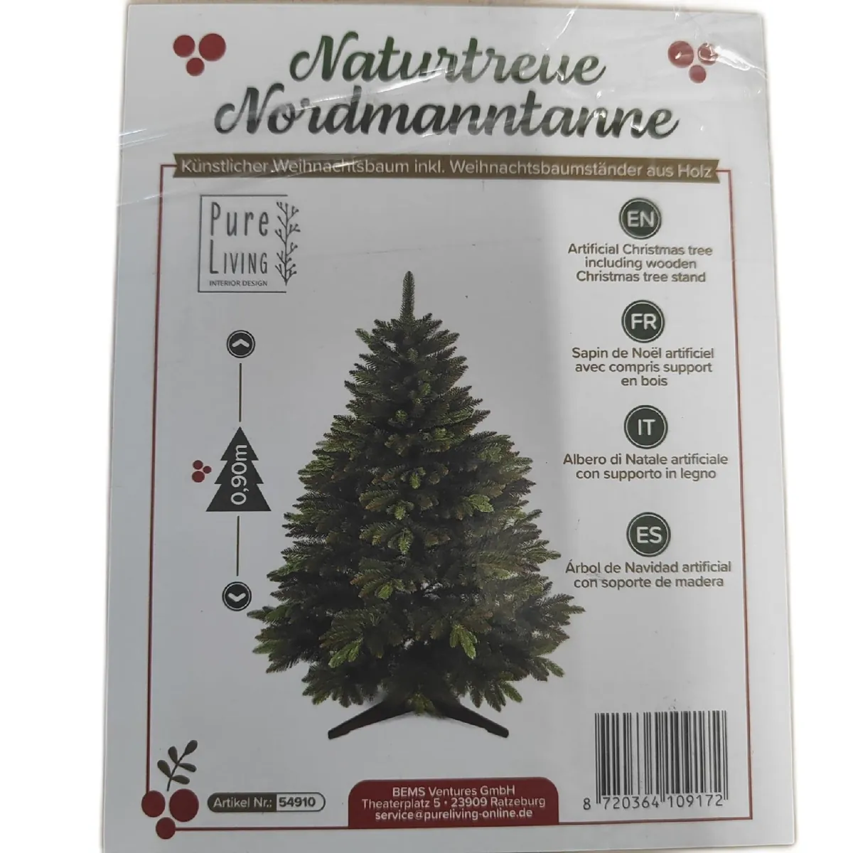 Premium Weihnachtsbaum künstlicher Baum Weihnachtsdekoration 90cm langlebig naturgetreu Festtage Geschenk