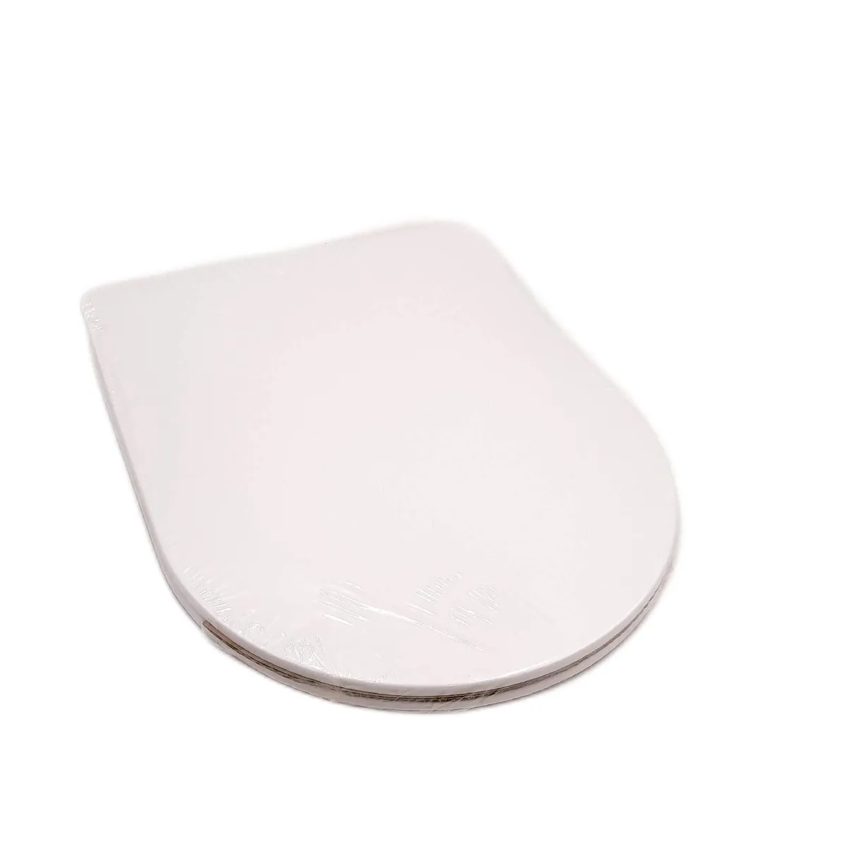 Amazon Basics D förmiger Urea Toilettensitz, mattiertes Weiß, 36,5 x 43 cm