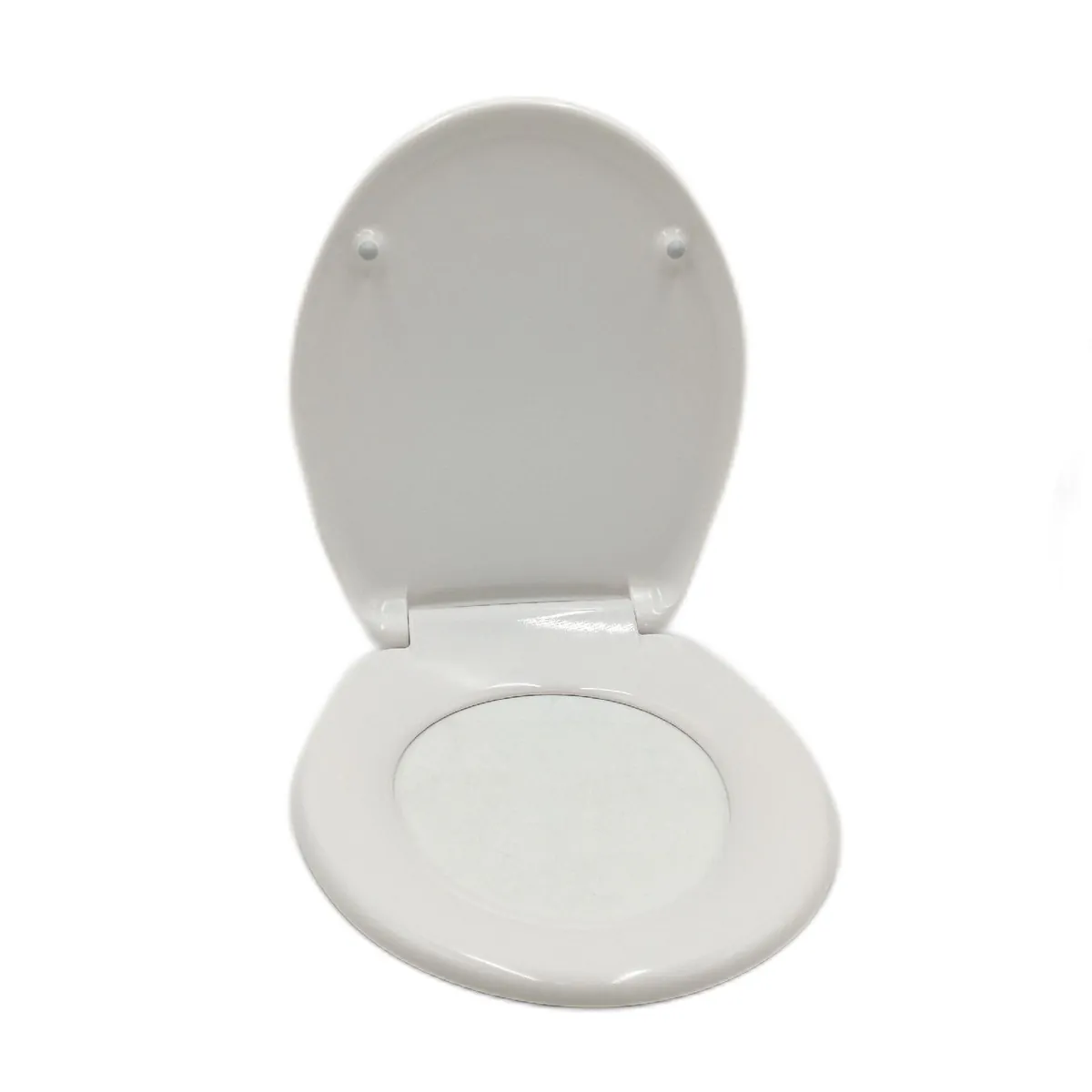 Amazon Basics - Robuster WC-Sitz aus Urea-Material mit Absenkautomatik, leicht abnehmbar,U form, 37 x 42.5 cm, Universalgröße, Weiß