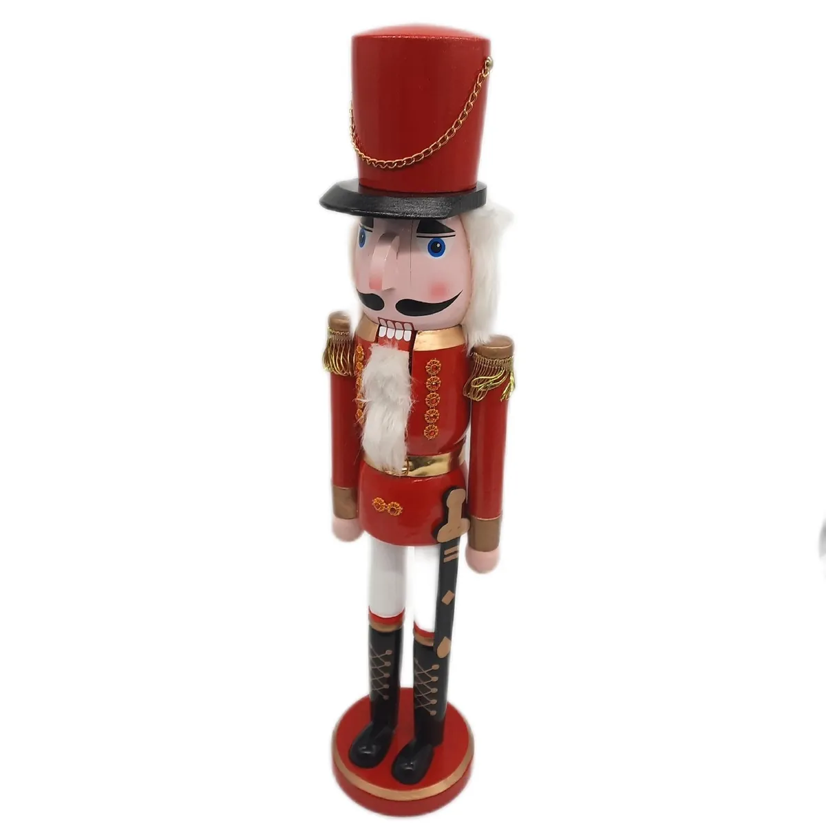 Dekoheld Nussknacker Figur Weihnachtsdekoration Soldat Rot Metallic Klassisch festlich