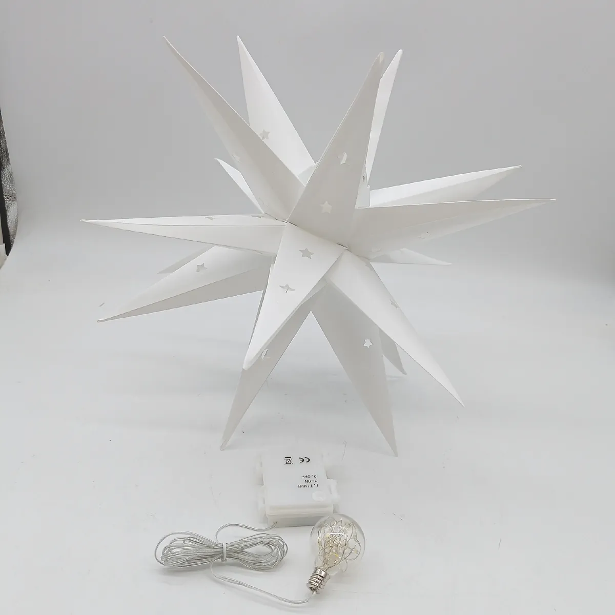 3D Weihnachtsstern Beleuchtung Fenster Dekoration 45cm LED Batterie Timer festlich Stimmung