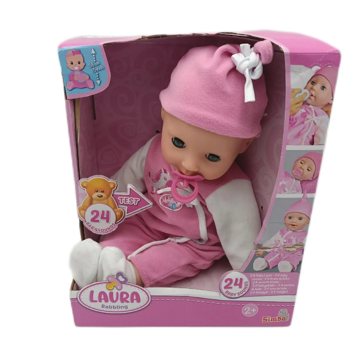 Simba 105140489 Laura Puppe Babysprache 38cm Weichkörper ohne Sound