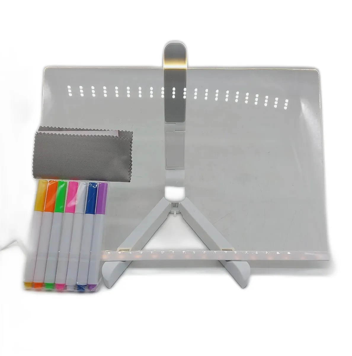 DWOOKE LED Nachrichtentafel Bürobedarf Modell 7 Farben Stift Ständer trocken abw