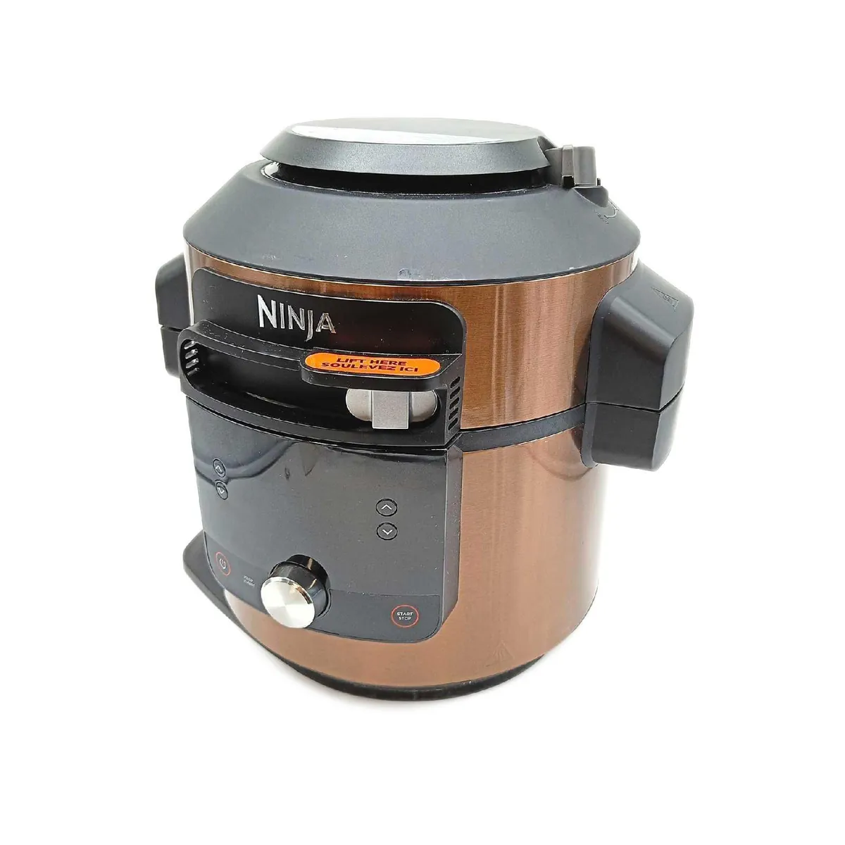 Ninja Foodi MAX Multikocher mit SmartLid, 7,5L, 12-in-1 Multicooker, Pressure Cooker Schnellkochen, Air fryer Heißluftfrittieren, Slow Cooker Langsamkochen, Kupfer/Schwarz, Amazon Exklusiv, OL650EUCP