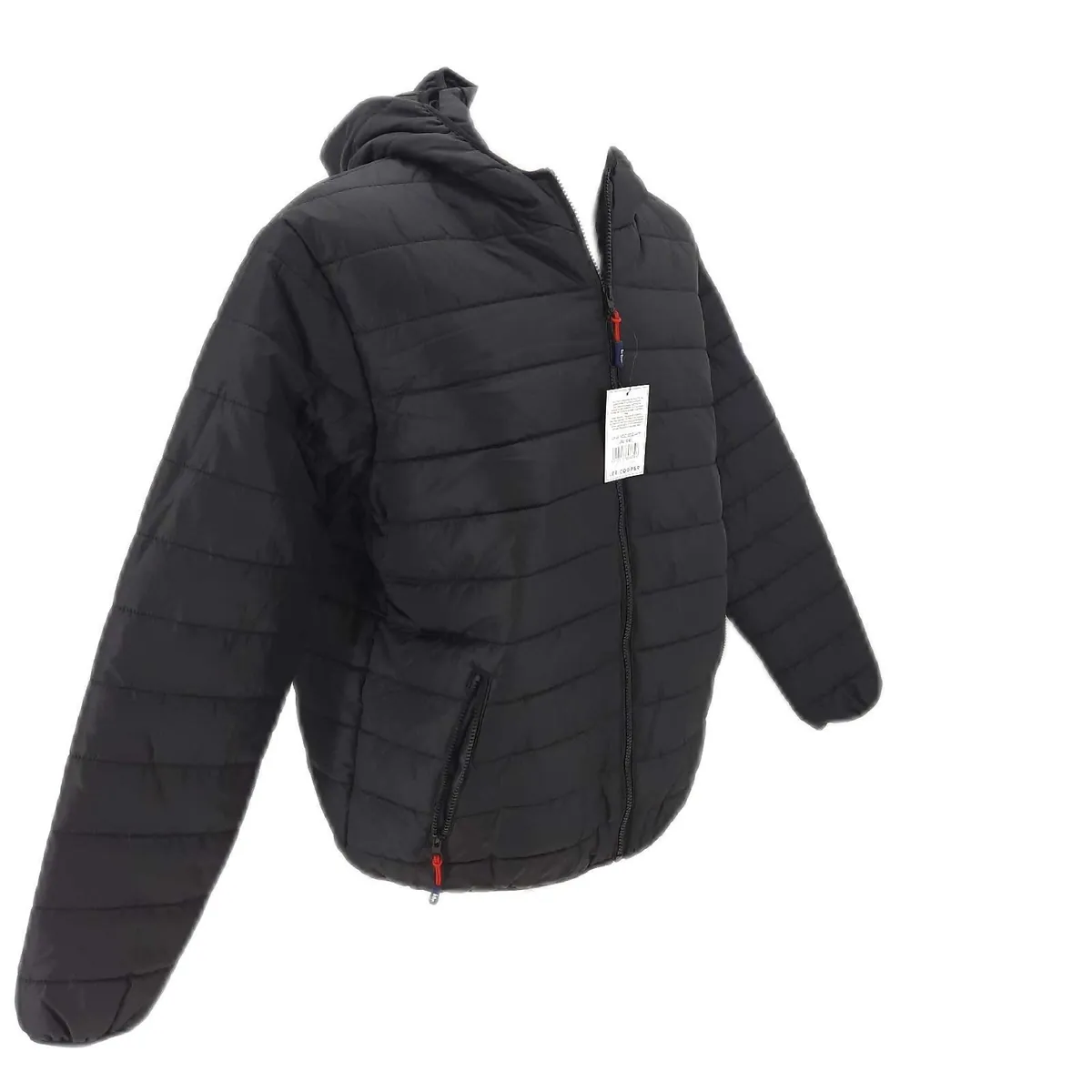 Lee Cooper Steppjacke Herrenbekleidung Workwear Thermo Arbeitskleidung Kapuze Schwarz