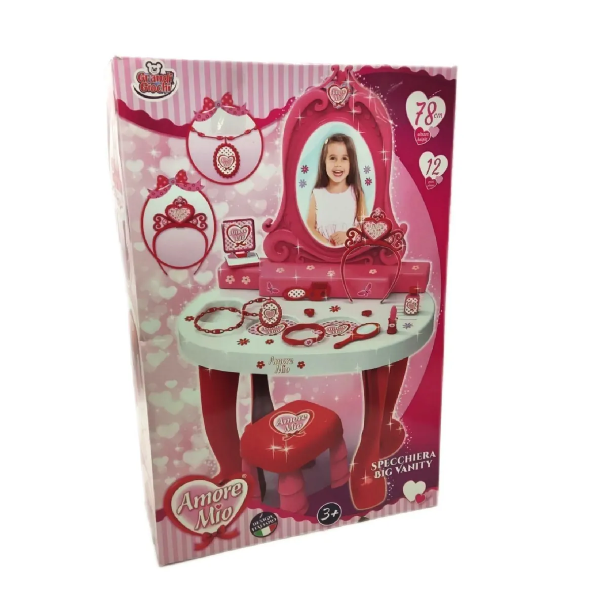 Grandi Giochi Kosmetikspiegel Schönheitsaccessoires GG71059 Rosa für Schönheitsrit