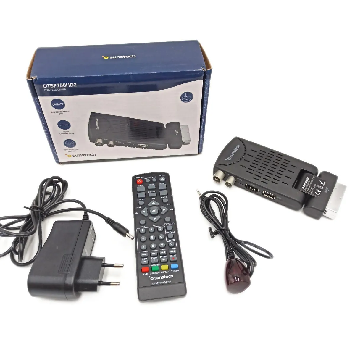 Sunstech Mini Tuner TV Zubehör DTBP700HD2BK Digitale Empfangseinheit für