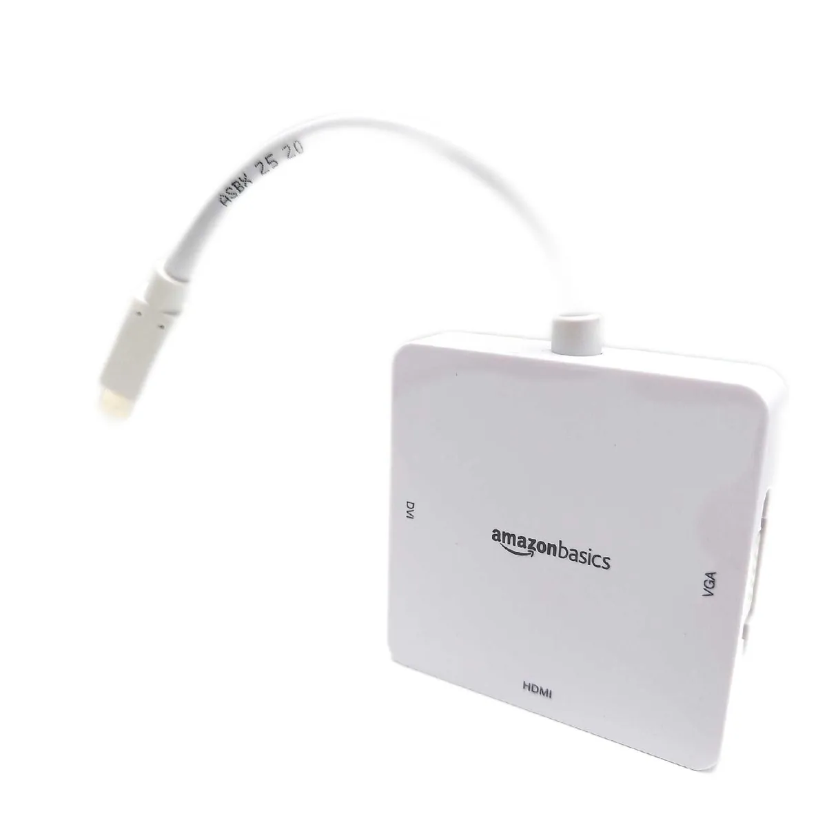 Amazon Basics Adapter Mini Displayport auf HDMI DVI VGA Kabel Konverter Weiß für Multimedia Anschluss