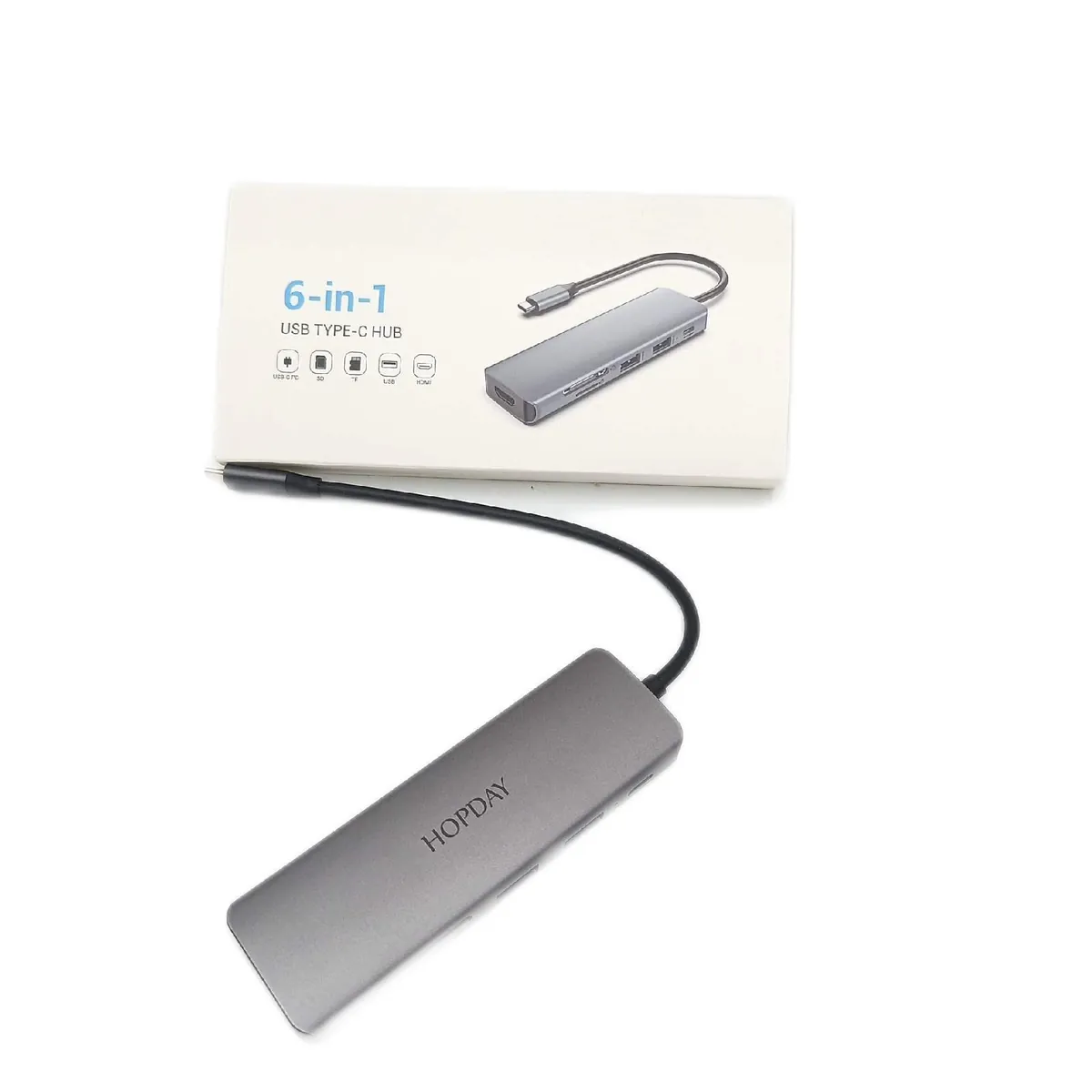 Hopday USB C Hub Adapter Zubehör MacBook Air M1 6 in 1 HDMI Erweiterung