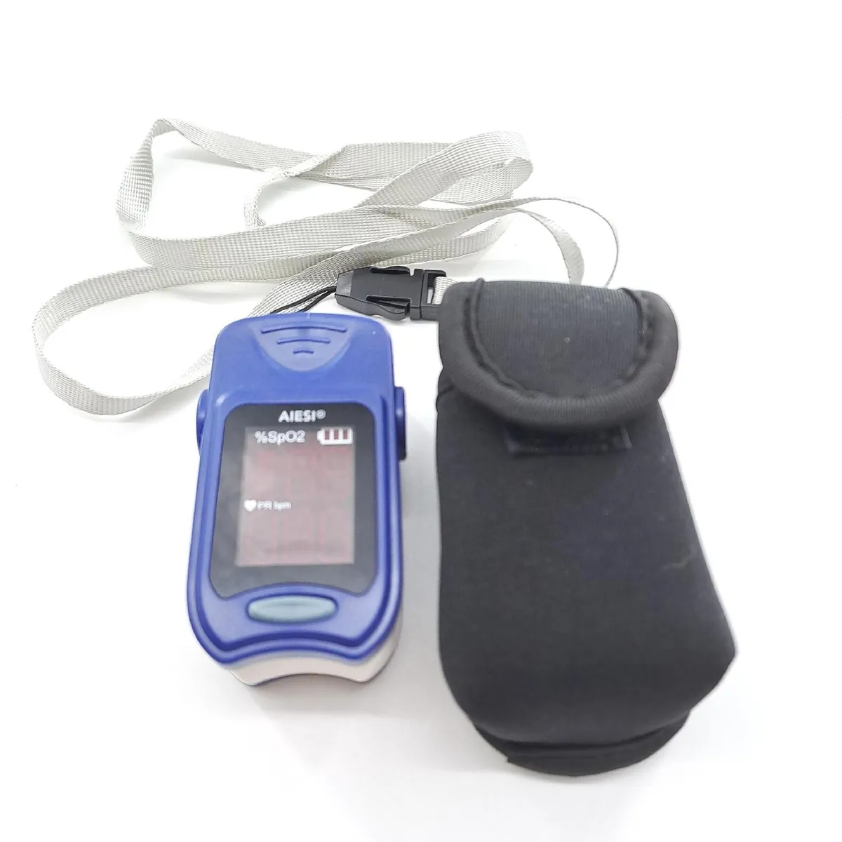 AIESI Fingerpulsoximeter Messgerät Gesundheit Modell mit Display medizinisch tragbar Steth