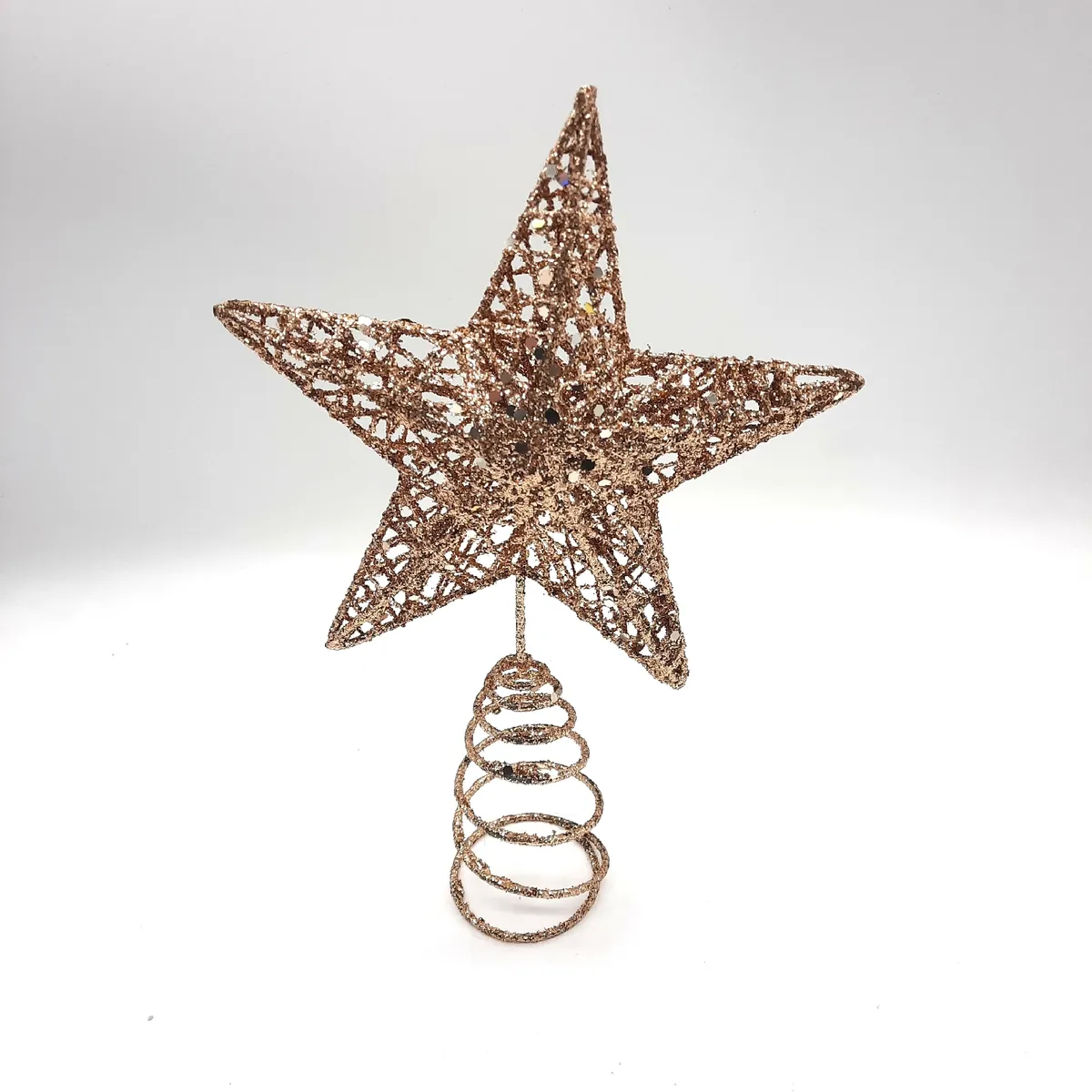 KEYIDO Weihnachtsbaumspitze Dekoration Weihnachtsbaum Stern Champagner elegant festlich Weihnachten