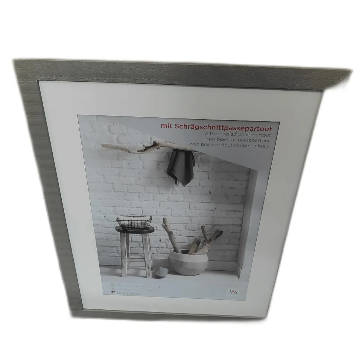 Walther Design Bilderrahmen Rahmen Home beige 40 x 50 cm Passepartout Holzrah