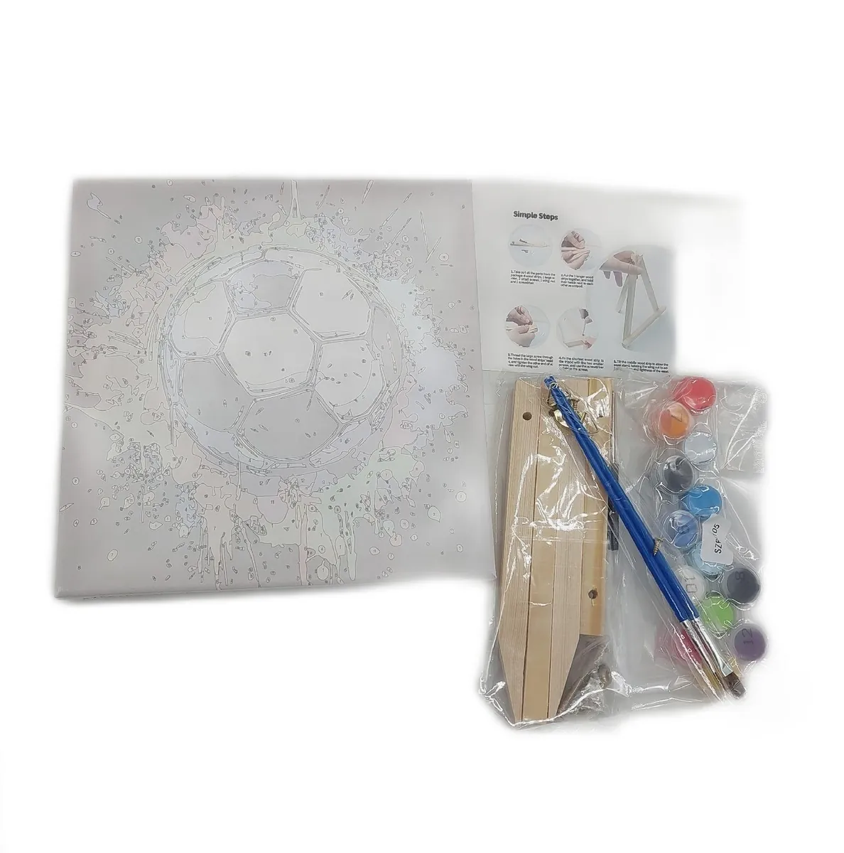 Fußball Malen Nach Zahlen Set Basteln Kinder Kreativ Spaß ab 5 bis 9