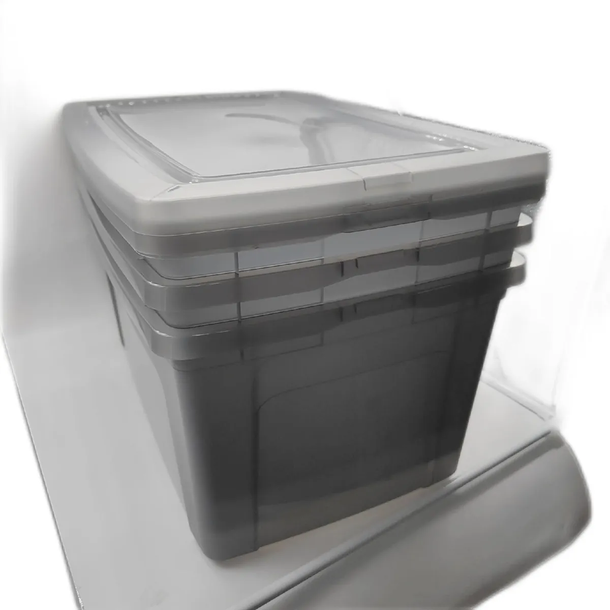 Iris Ohyama Aufbewahrungsbox Set Haushalt 50 L durchsichtig 2 Deck