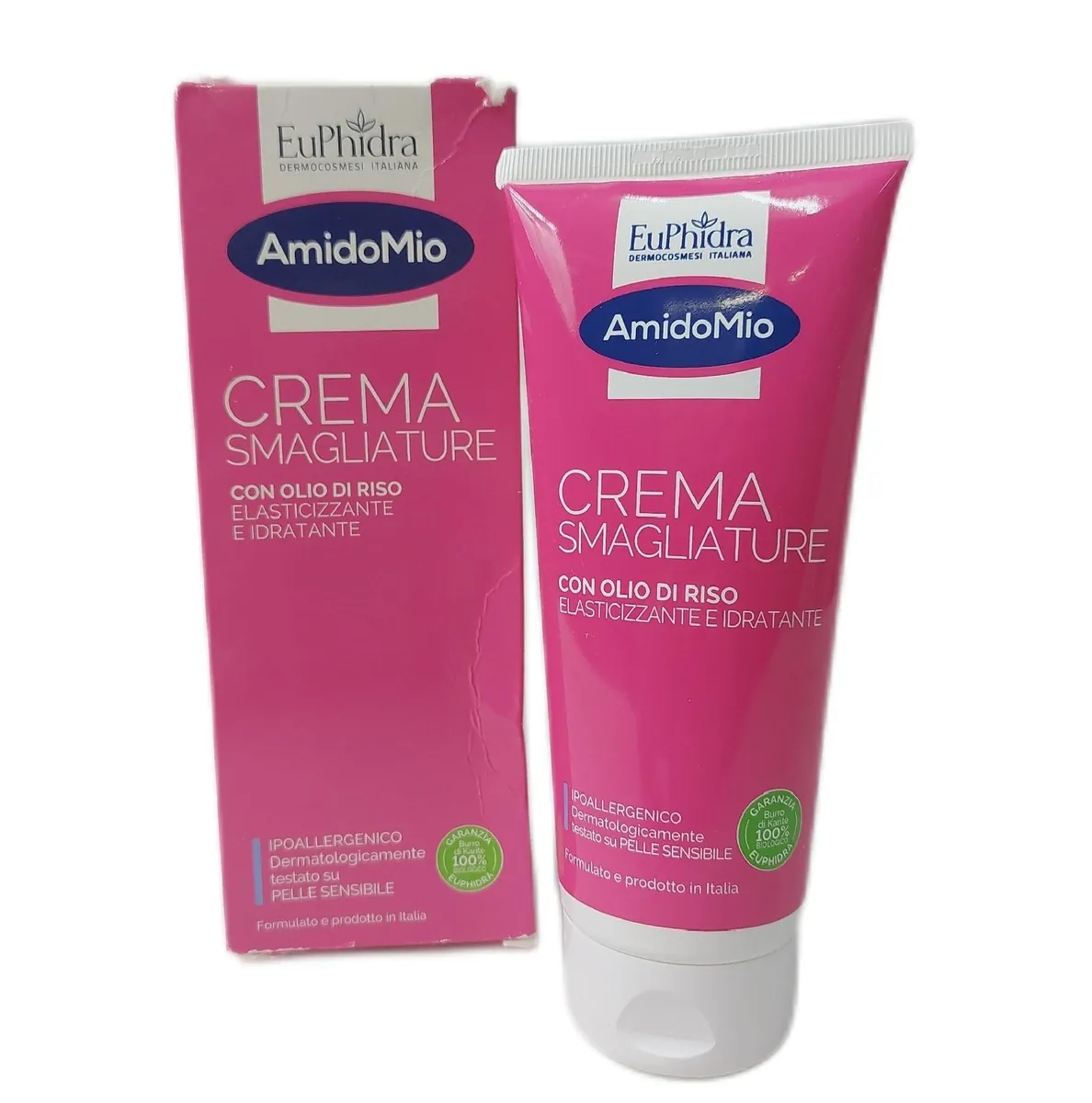 Amido Körpercreme Hautpflege Dehnungsstreifen mit Reisöl und Hyaluronsä