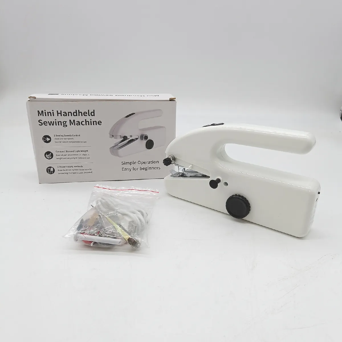 Mini Nähmaschine Handnähmaschine Nähzubehör Wiederaufladbar Praktisch Für Anfänger