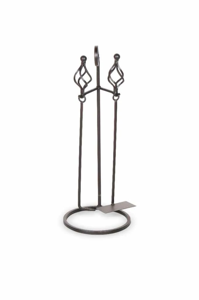 Markone Kaminbesteck Z123 schwarz 21x21x56 cm mit Schaufel und Schürhaken