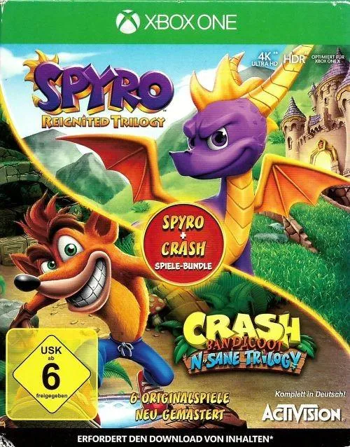 Spyro Reignited Trilogy + Crash Bandicoot N Sane Trilogy Bundle (Xbox One)