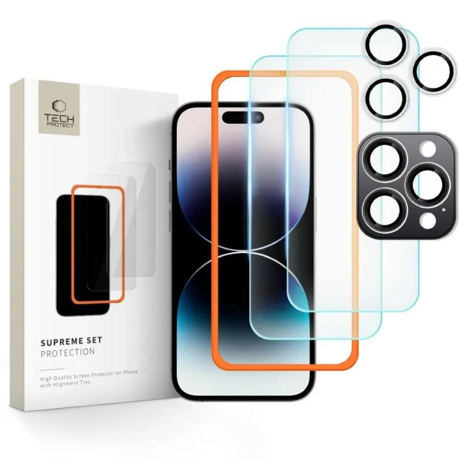iPhone 16 Plus Tempered Glass Set (2x Glass, 1x Camera Glass)