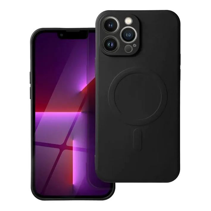 iPhone 12 Pro Handyhülle / Backcase Silikon Schwarz MagSafe kompatibel