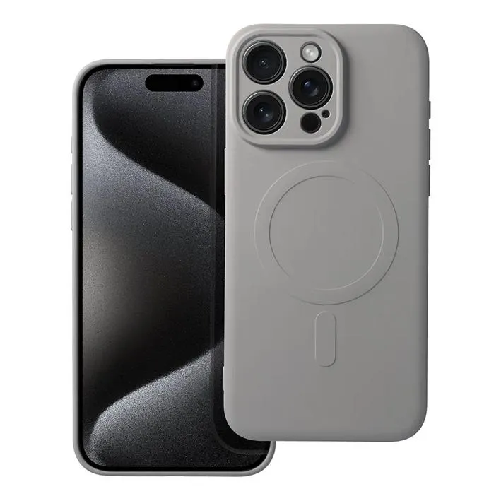 iPhone 15 Pro Handyhülle / Backcase Silikon Grau Titanium MagSafe kompatibel