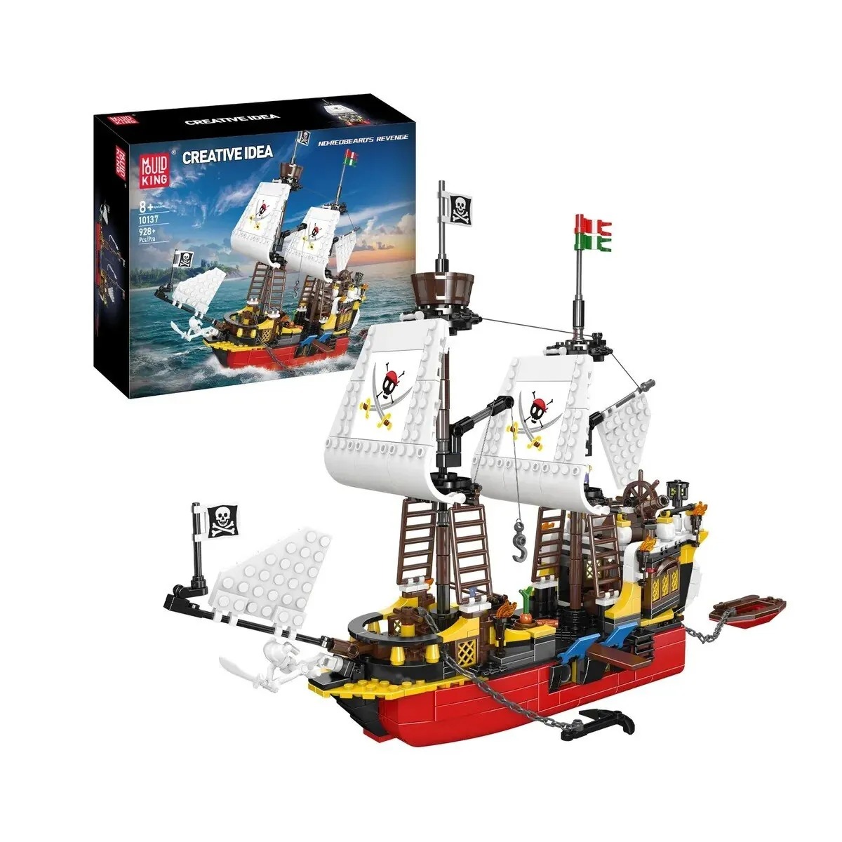 Mould King 10137 – Rotbarts Rache Schiff Modellbausatz