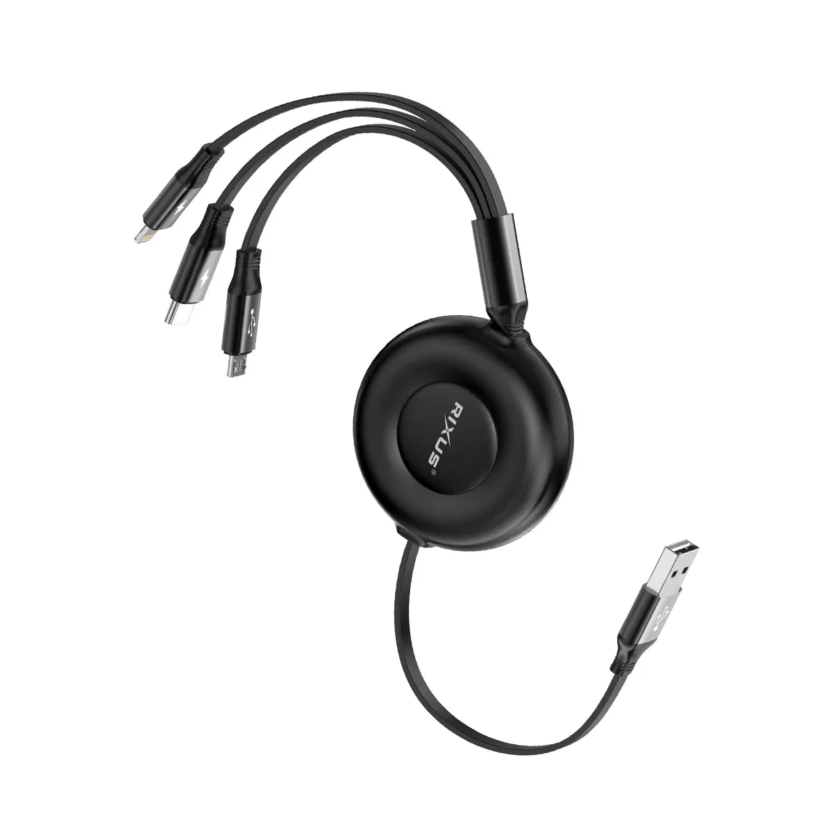 Multi Charging 3 In 1 Fast Charger Cable Black