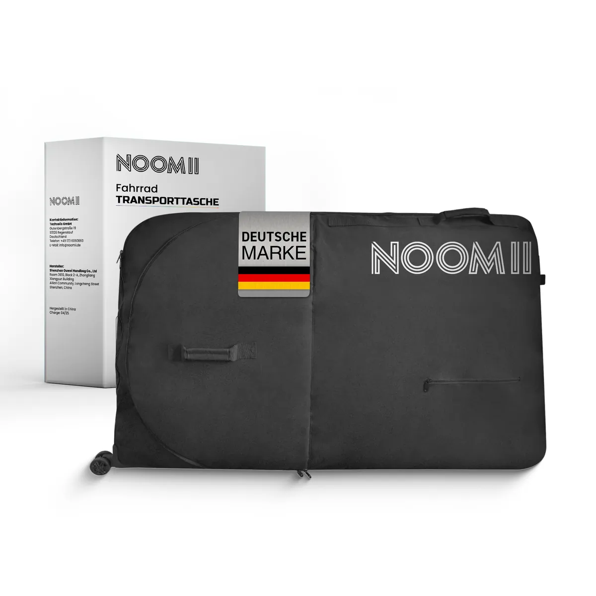 NooMii Fahrrad-Transporttasche mit Rollen – 128 × 78 × 25 cm