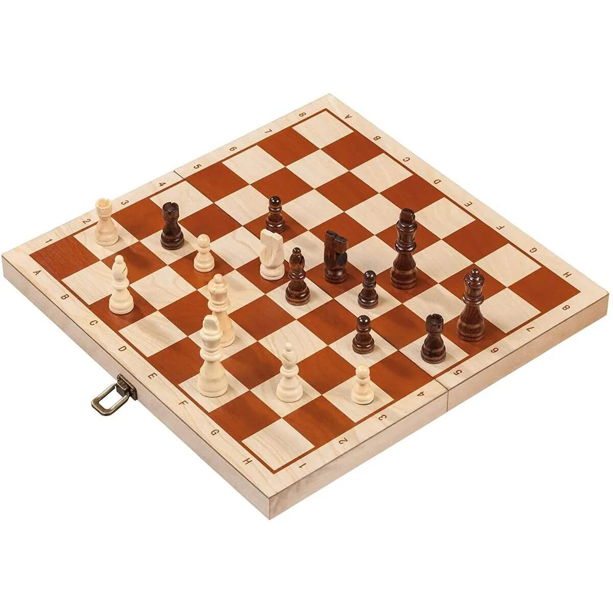 Philos Schachspiel, Feld 42 mm, Königshöhe 76 mm, Holz