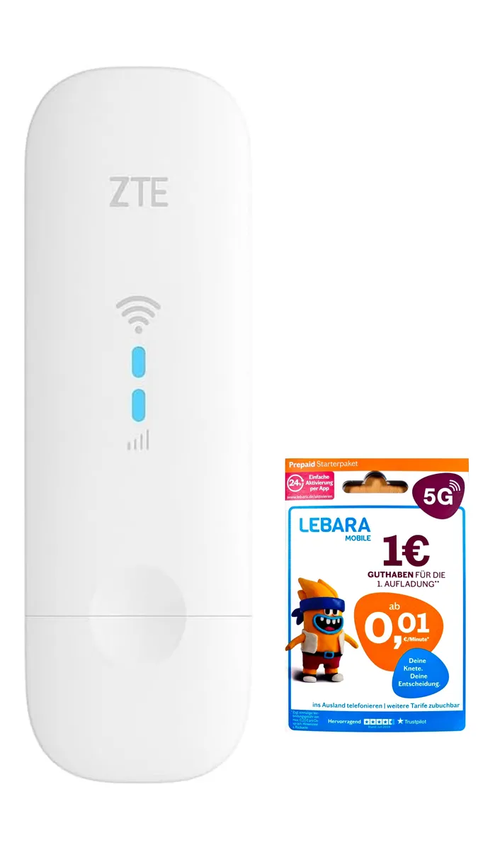 ZTE MF79U Surfstick CAT4 4G LTE WLAN-USB-Modem 150 Mbit/s inkl. Lebara SIM Karte