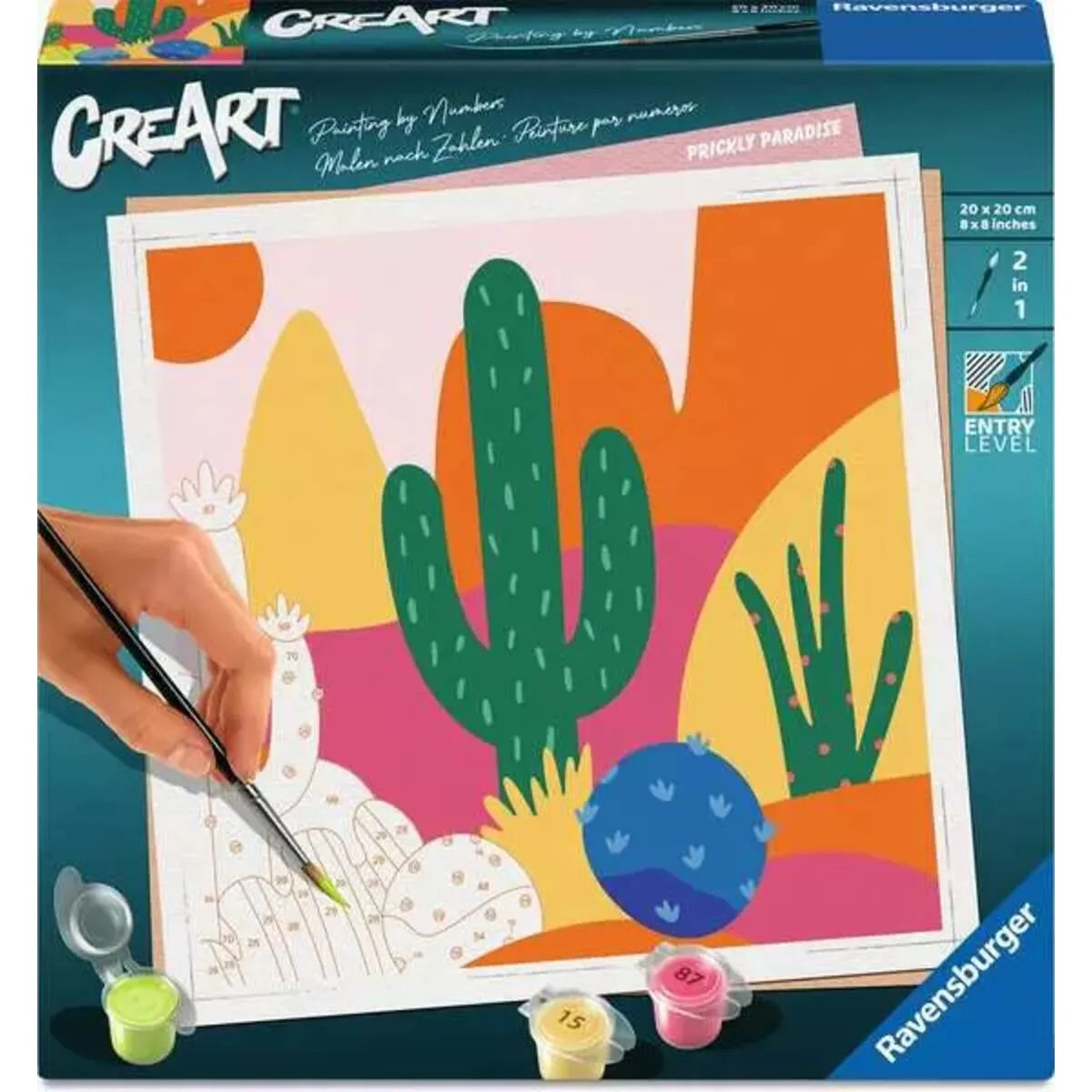 Ravensburger 12023141 CreArt Malen nach Zahlen Adults Trend Bunte Kakteen